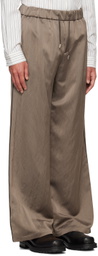 System Brown Satin Trousers