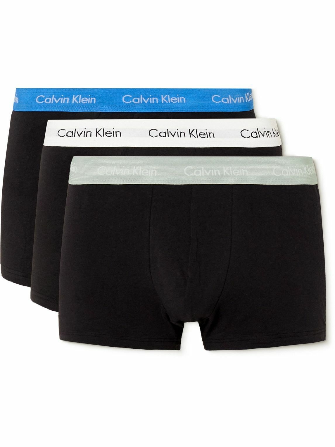 Black Pack of three logo-waistband lyocell-blend trunks, Calvin Klein  Underwear