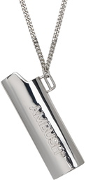 AMBUSH Silver Logo Lighter Case Necklace