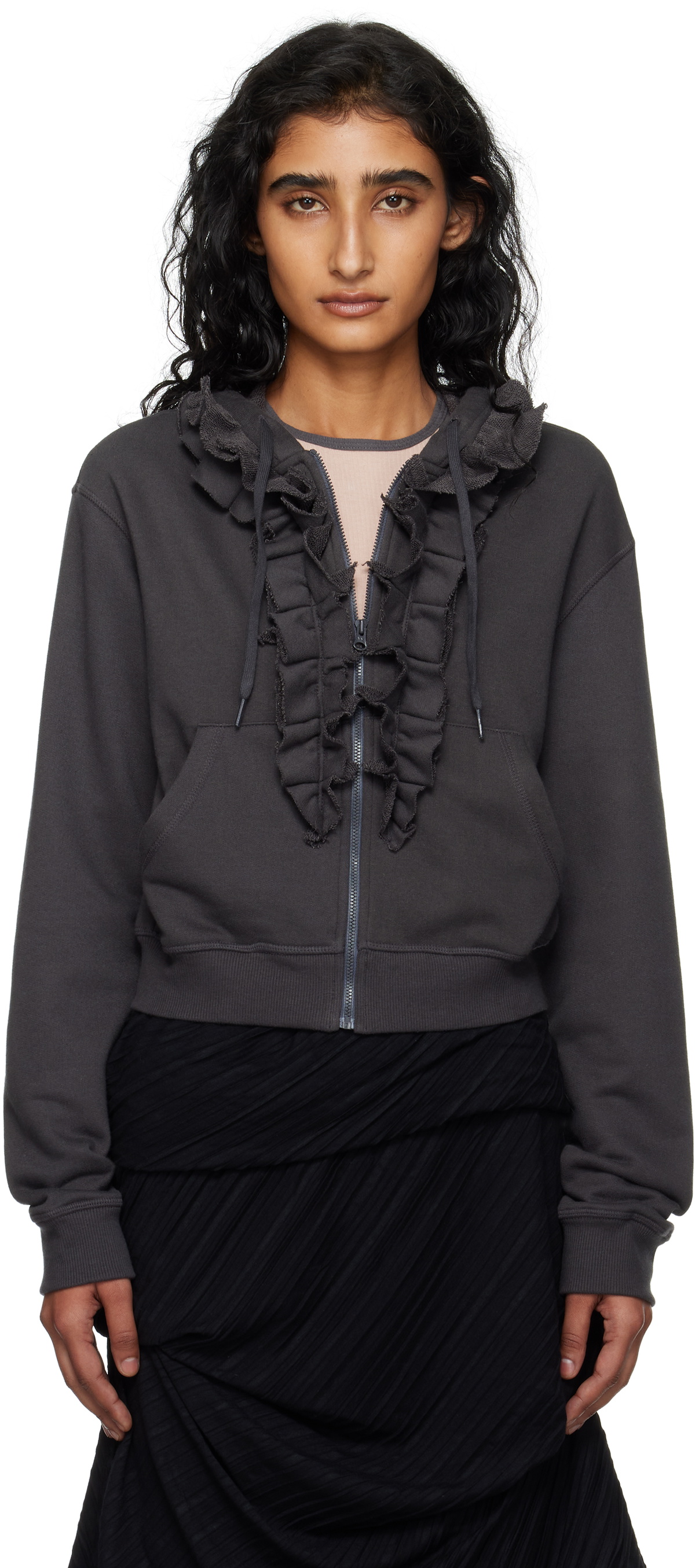 OPEN YY Beige Pocket Washed Box Hoodie OPEN YY