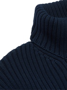 Bottega Veneta - Ribbed Cotton-Blend Rollneck Sweater - Blue