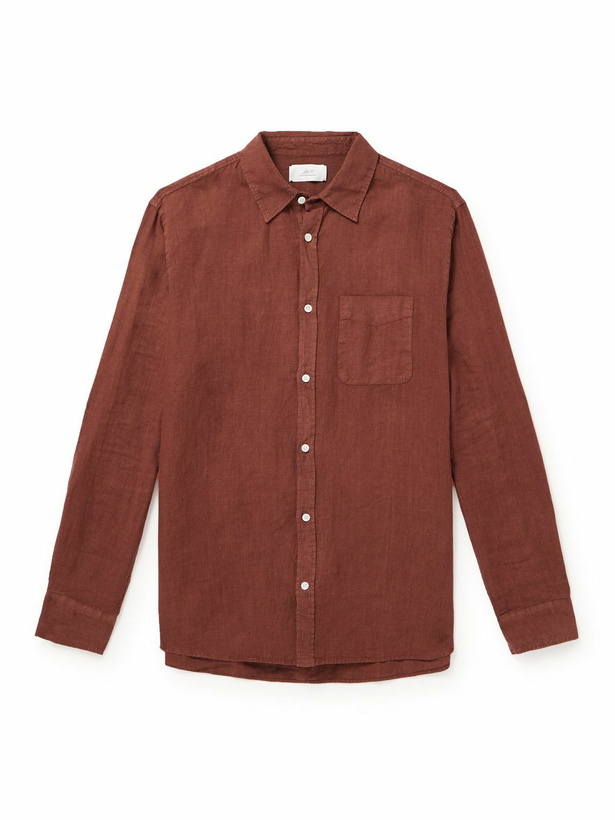 Photo: Mr P. - Garment-Dyed Linen Shirt - Red