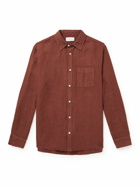 Mr P. - Garment-Dyed Linen Shirt - Red