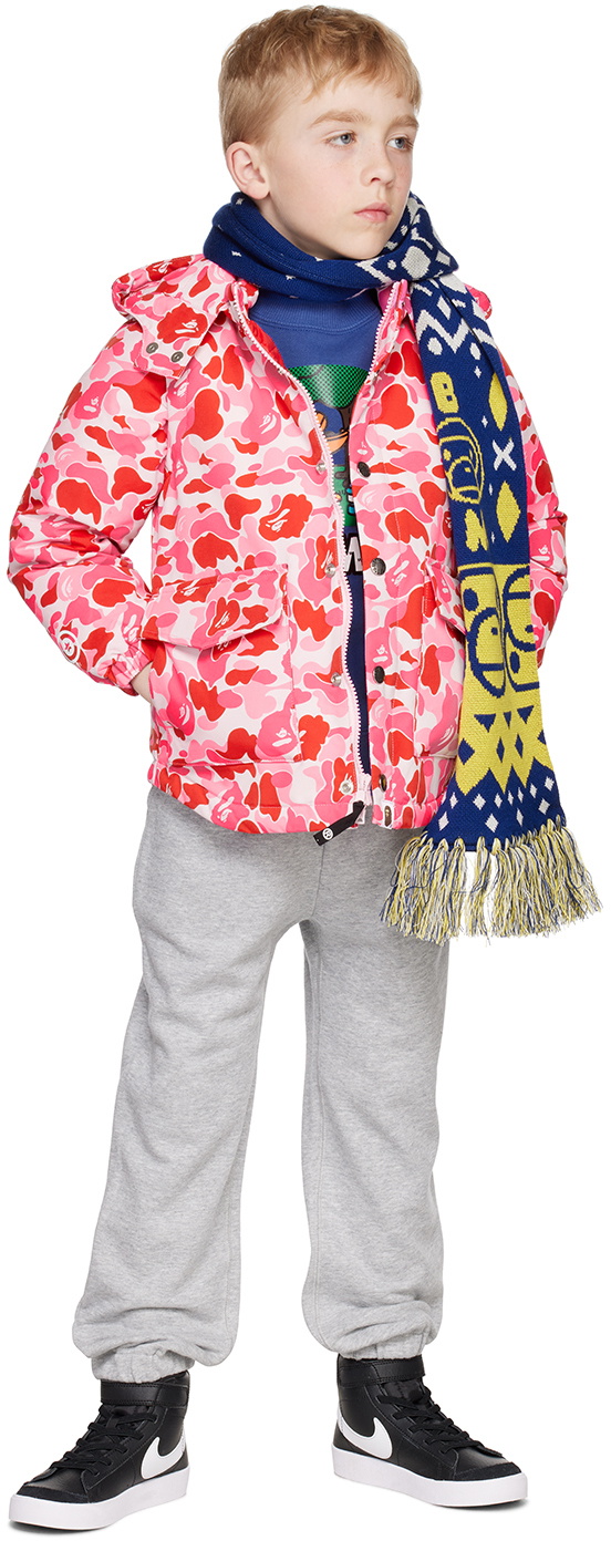 BAPE Kids Pink Camo Shark Down Jacket A Bathing Ape