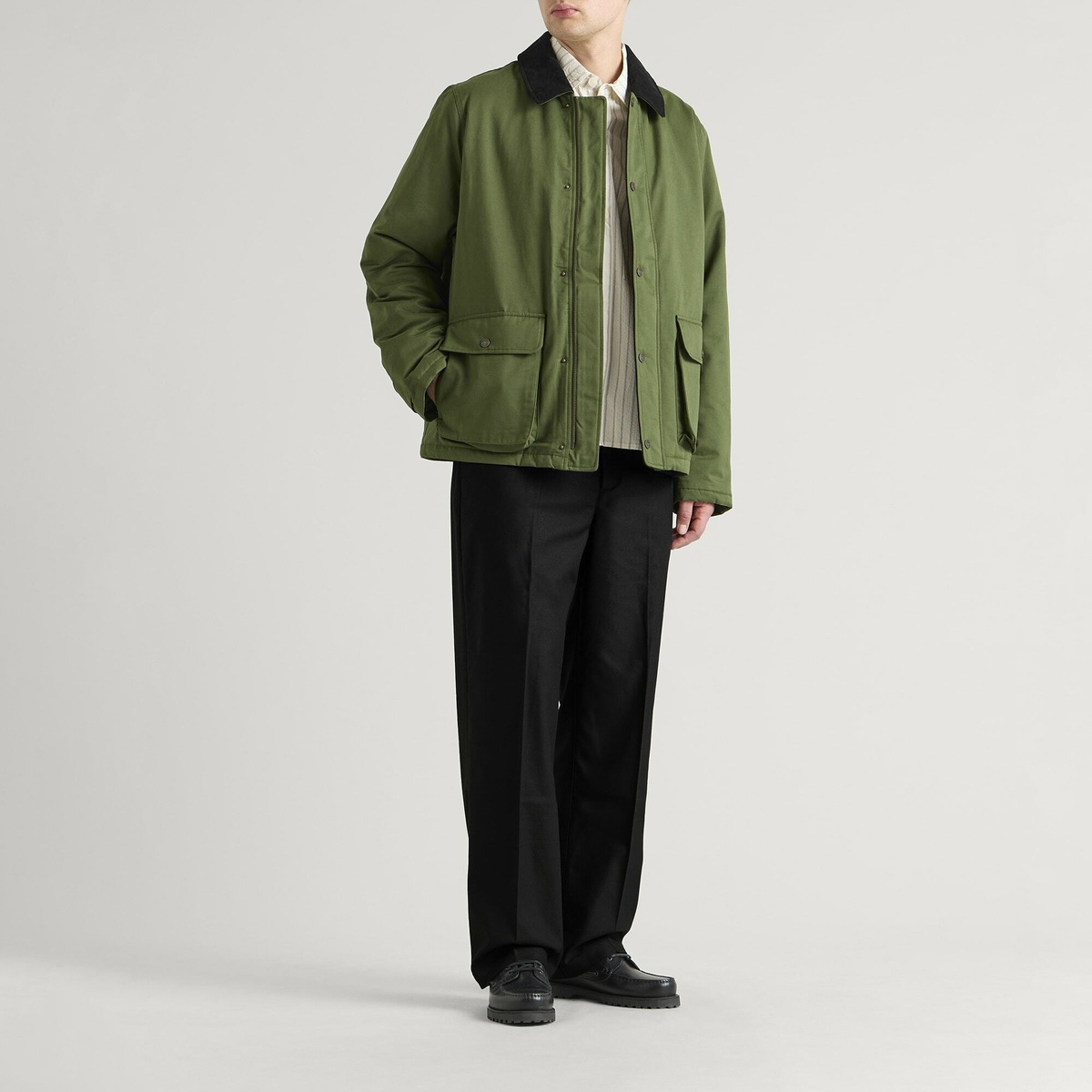 Les Deux Men's Brushed Twill Tailored Trousers in Black
