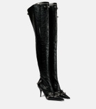 Balenciaga - Cagole leather over-the-knee boots