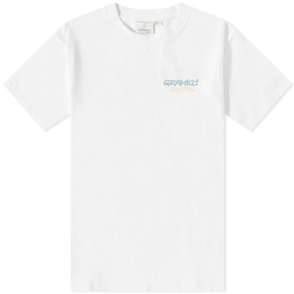 Gramicci Men's Mountaineering T-Shirt in White/Blue Gramicci