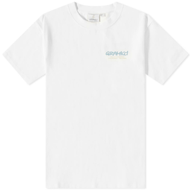 Photo: Gramicci Men's Mountaineering T-Shirt in White/Blue
