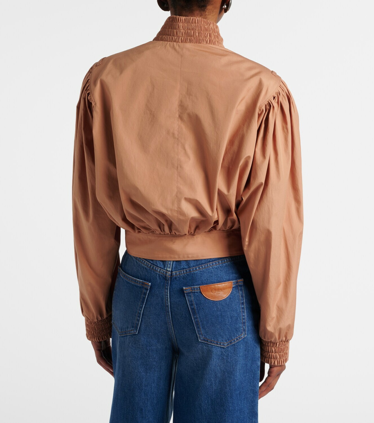 Chloé Gathered belted cotton poplin jacket