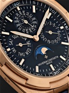 VACHERON CONSTANTIN - Overseas Perpetual Calendar Ultra-Thin Automatic 41.5mm 18-Karat Pink Gold and Alligator Watch, Ref. No. 4300V/000R-B509 - Blue