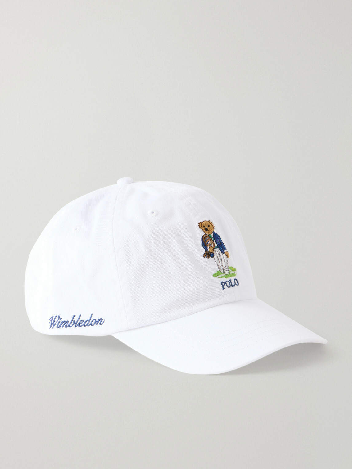 Polo Ralph Lauren - Wimbledon Logo-Embroidered Leather-Trimmed Cotton-Twill Baseball Cap