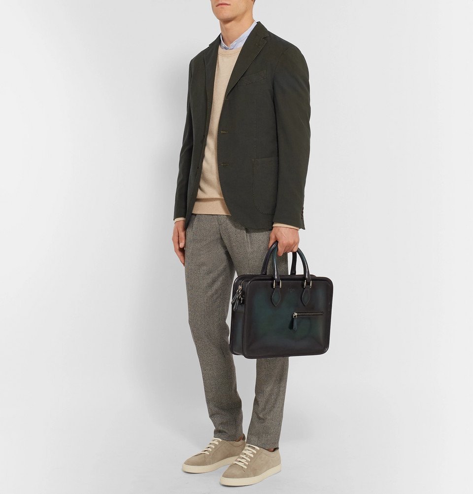 Berluti - Un Jour Mini Leather Briefcase - Men - Green Berluti