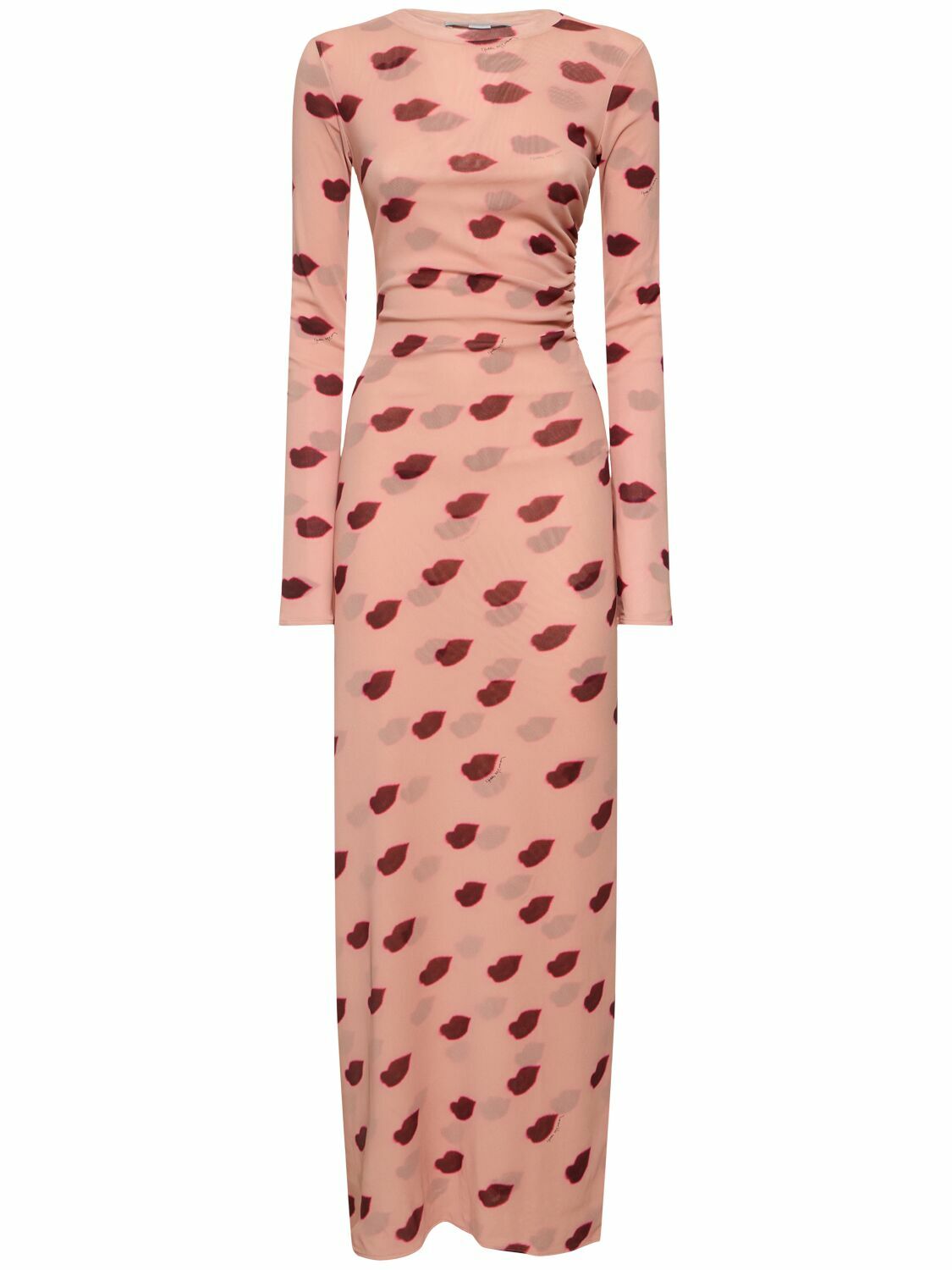 STELLA MCCARTNEY Lip Print Mesh Long Dress Stella McCartney