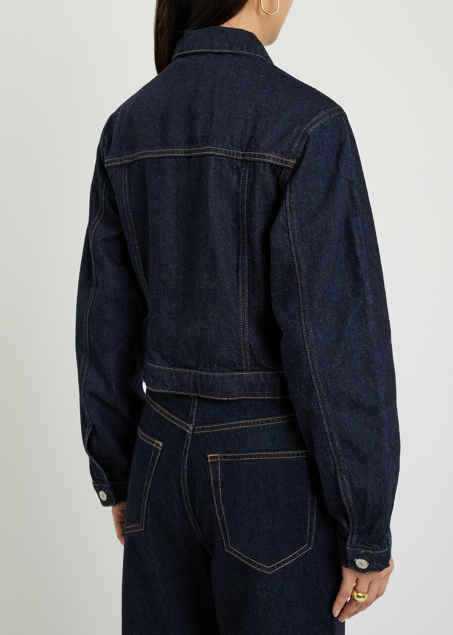Reformation Knightly Panelled Denim Jacket Blue