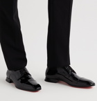 Christian Louboutin - Derbytoto Cap-Toe Patent-Leather Oxford Shoes - Black