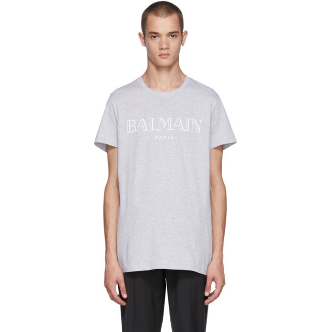 Photo: Balmain Grey Logo T-Shirt