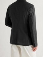 ERMENEGILDO ZEGNA - Slim-Fit Unstructured Micro-Checked Wool-Blend Seersucker Suit Jacket - Gray - IT 46