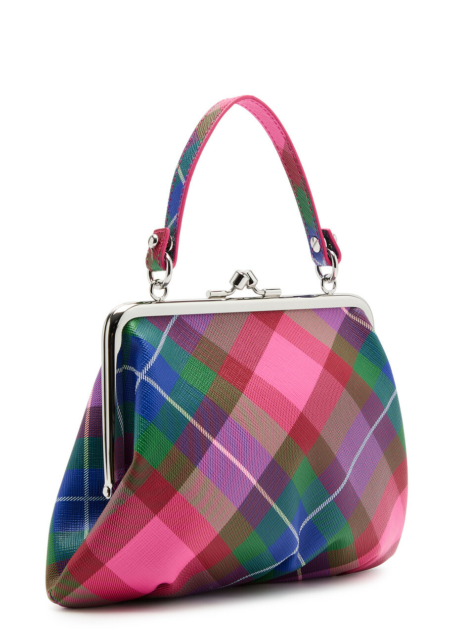 Vivienne Westwood Granny Frame Tartan Leather top Handle bag