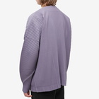 Homme Plissé Issey Miyake Men's Pleated Cardigan in Purple Grey