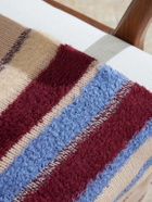 The Elder Statesman - Striped Textured Cashmere-Blend Blanket