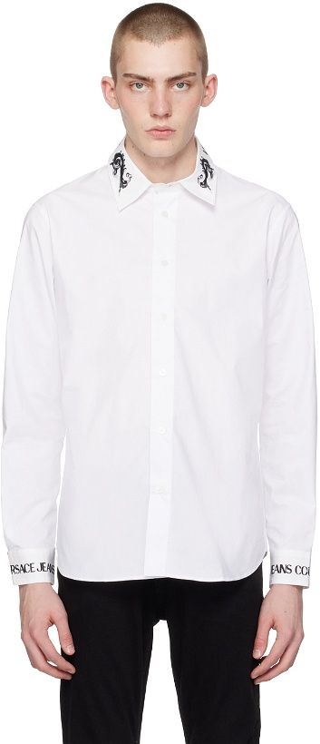 Photo: Versace Jeans Couture White Watercolor Couture Shirt