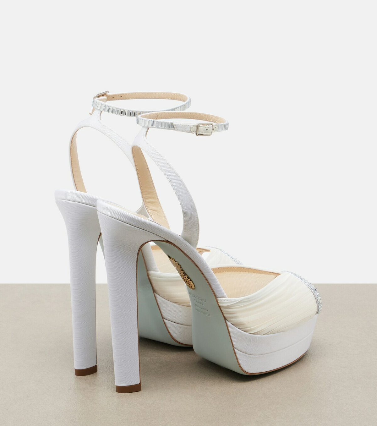 Aquazzura Bridal Be Mine embellished platform sandals