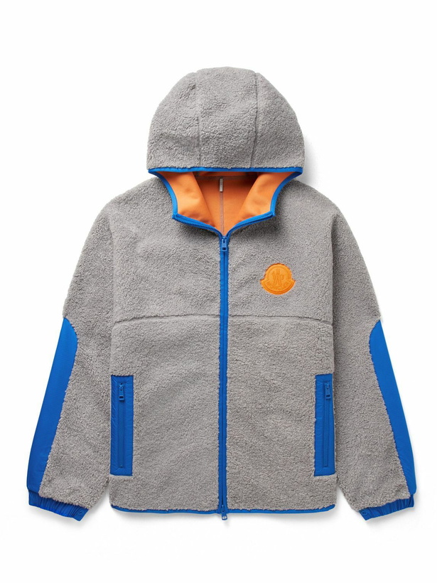 Photo: Moncler - Malrif Ripstop-Trimmed Fleece Hooded Jacket - Gray