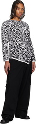 Black Comme des Garçons White & Black Leopard Sweater
