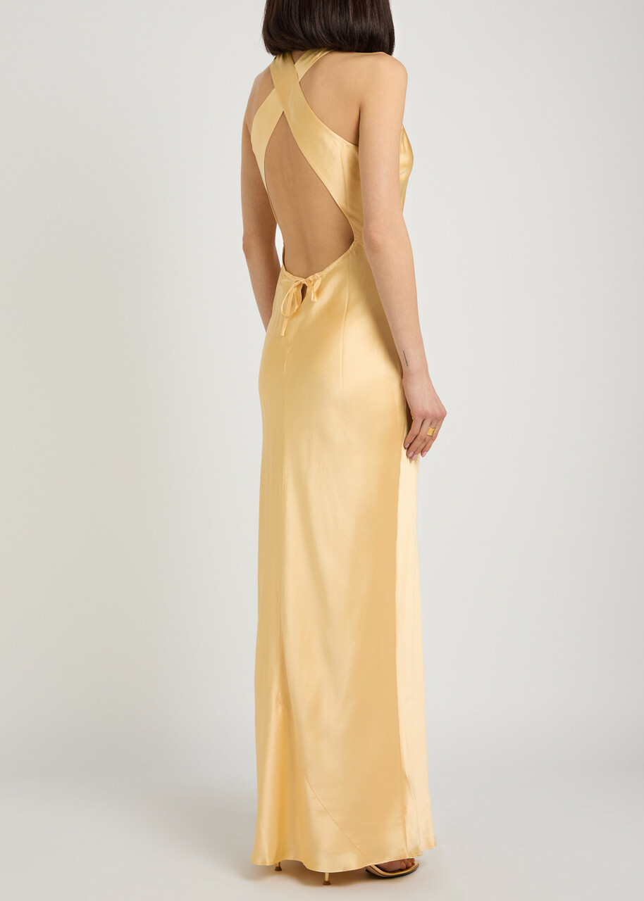 Reformation Anaiis Silk Maxi Dress Cream