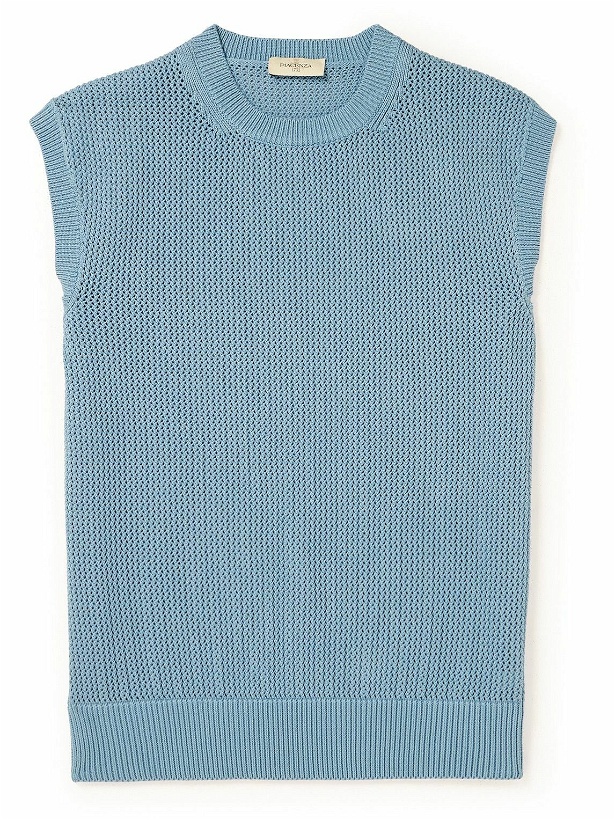 Photo: Piacenza Cashmere - Crochet-Knit Cotton Sweater Vest - Blue
