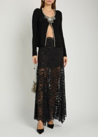 Rabanne Stretch-lace Maxi Skirt Black