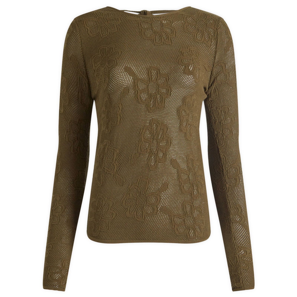 Cecilie Bahnsen Women's Olani Mesh Top in Olive
