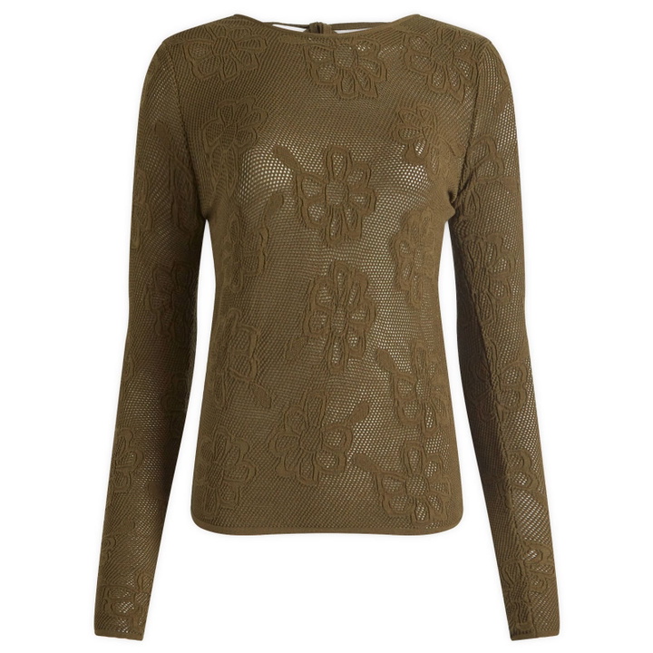 Photo: Cecilie Bahnsen Women's Olani Mesh Top in Olive