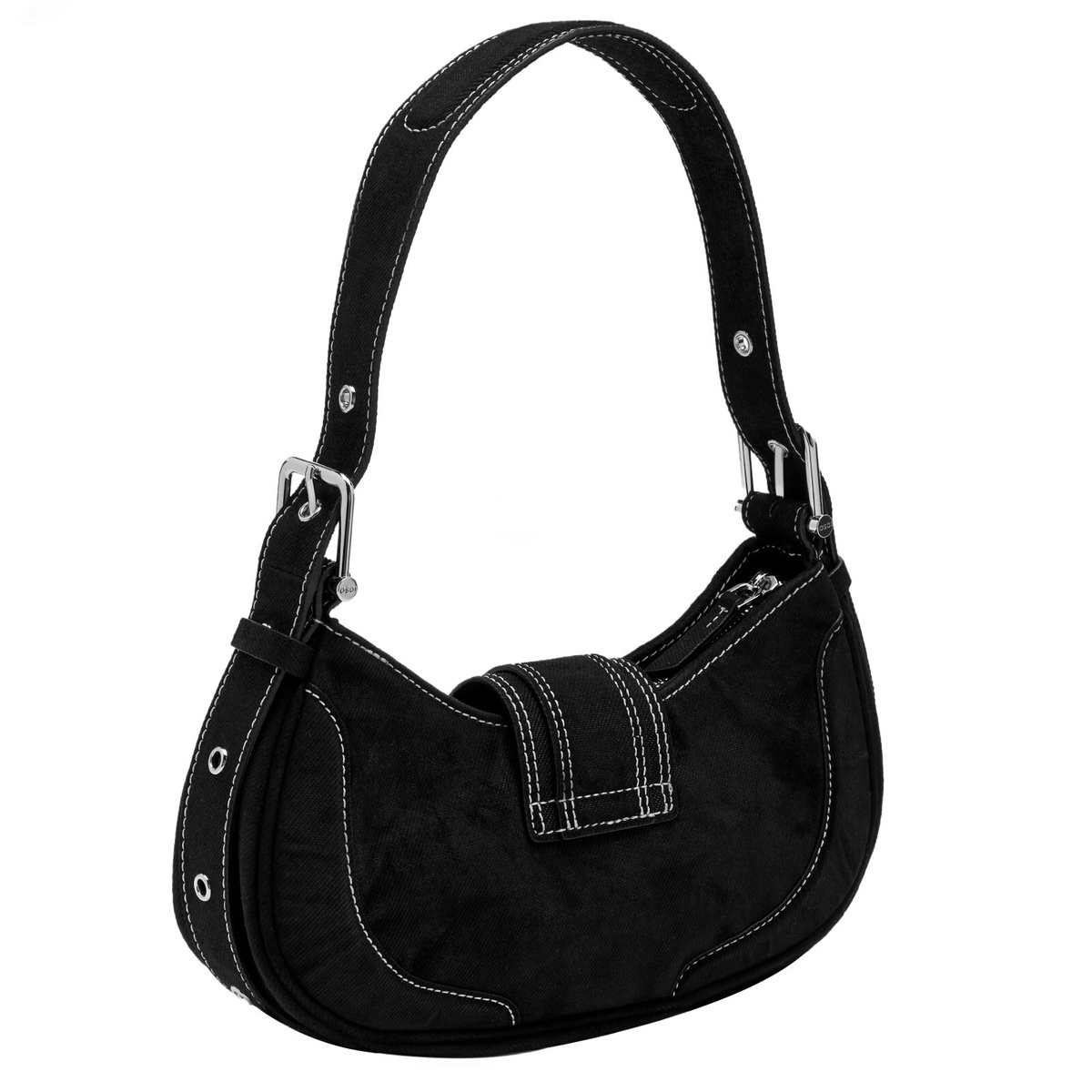 OSOI Women's Hobo Brocle Bag in Denim Black OSOI OSOI Women's Hobo Brocle Bag in Denim Black OSOI