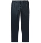 Altea - Navy Dumbo Slim-Fit Linen-Blend Twill Trousers - Blue