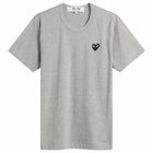 Comme des Garçons Play U T-Shirt Black Emblem Knit in Grey