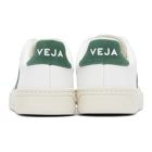 Veja White and Green V-12 Sneakers