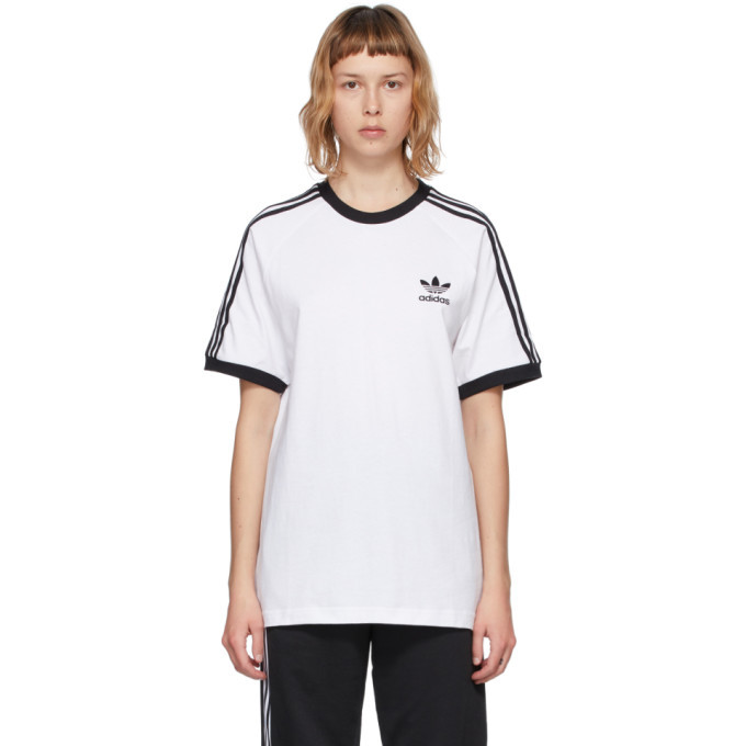 Photo: adidas Originals White Adicolor Classics 3-Stripe T-Shirt