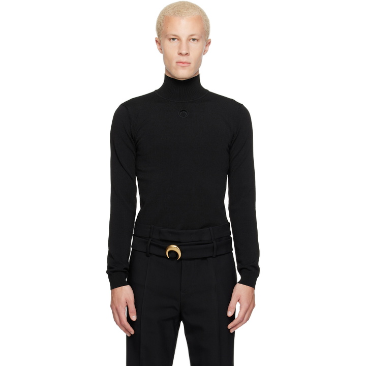 Photo: Marine Serre Black Moon Logo Knit Turtleneck