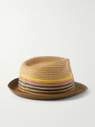 Paul Smith - Striped Raffia Fedora - Brown