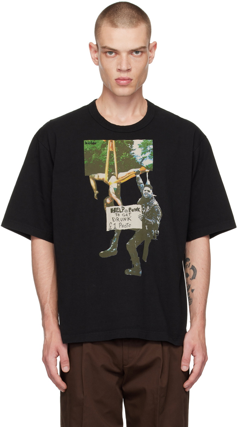 kolor Black Graphic 'Punk' T-Shirt