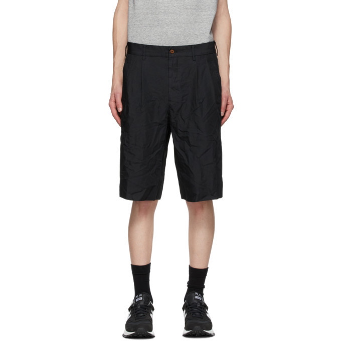 Photo: Comme des Garcons Homme Deux Black Garment-Dyed Shorts