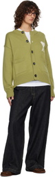 AMI Paris Green Wool Crewneck Ami de Coeur Cardigan
