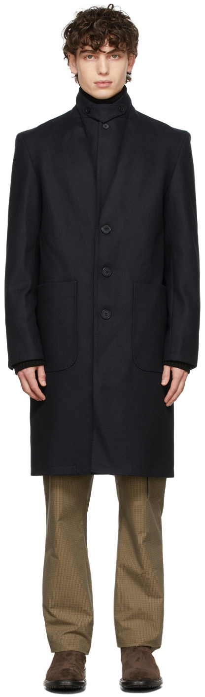 Officine Generale ウール ネービー コート 48 (M) Officine Générale Navy Wool Diego Coat Officine Generale