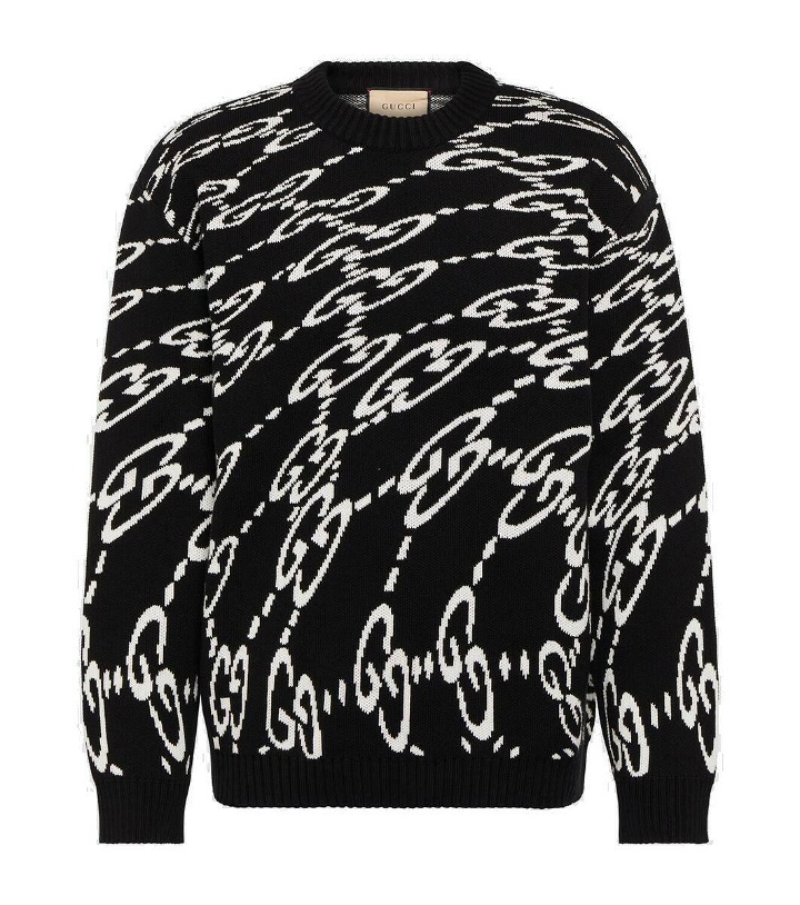 Photo: Gucci GG jacquard cotton piqué sweater