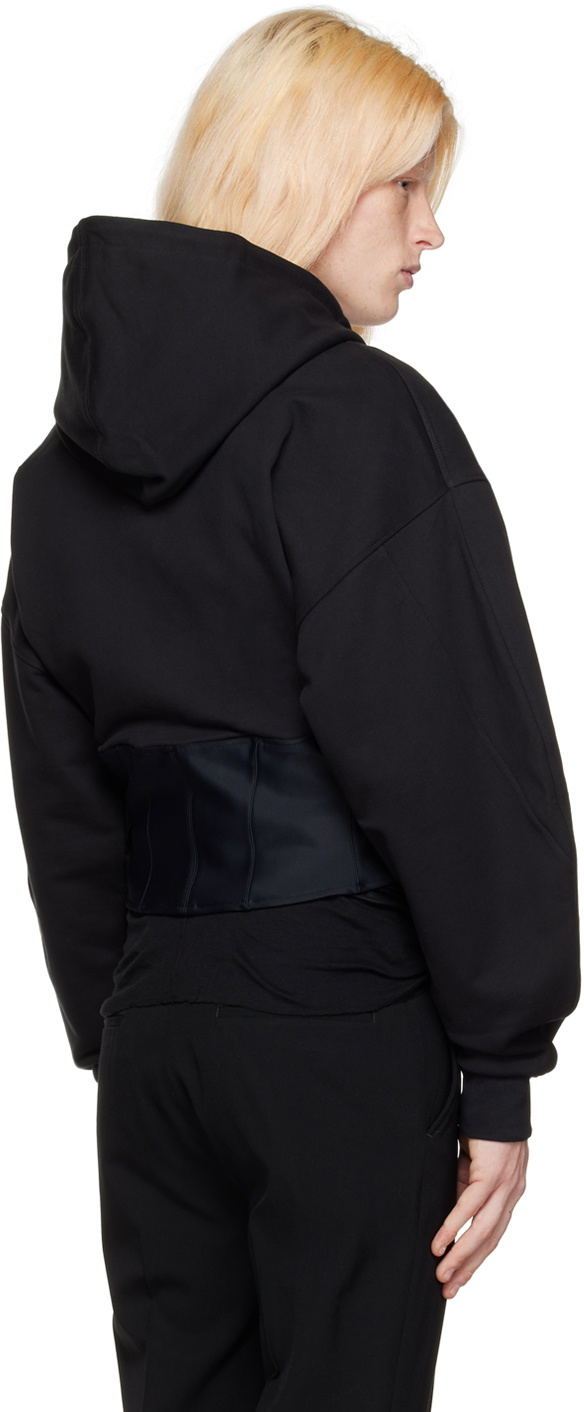 Mugler Black Corseted Hoodie Mugler