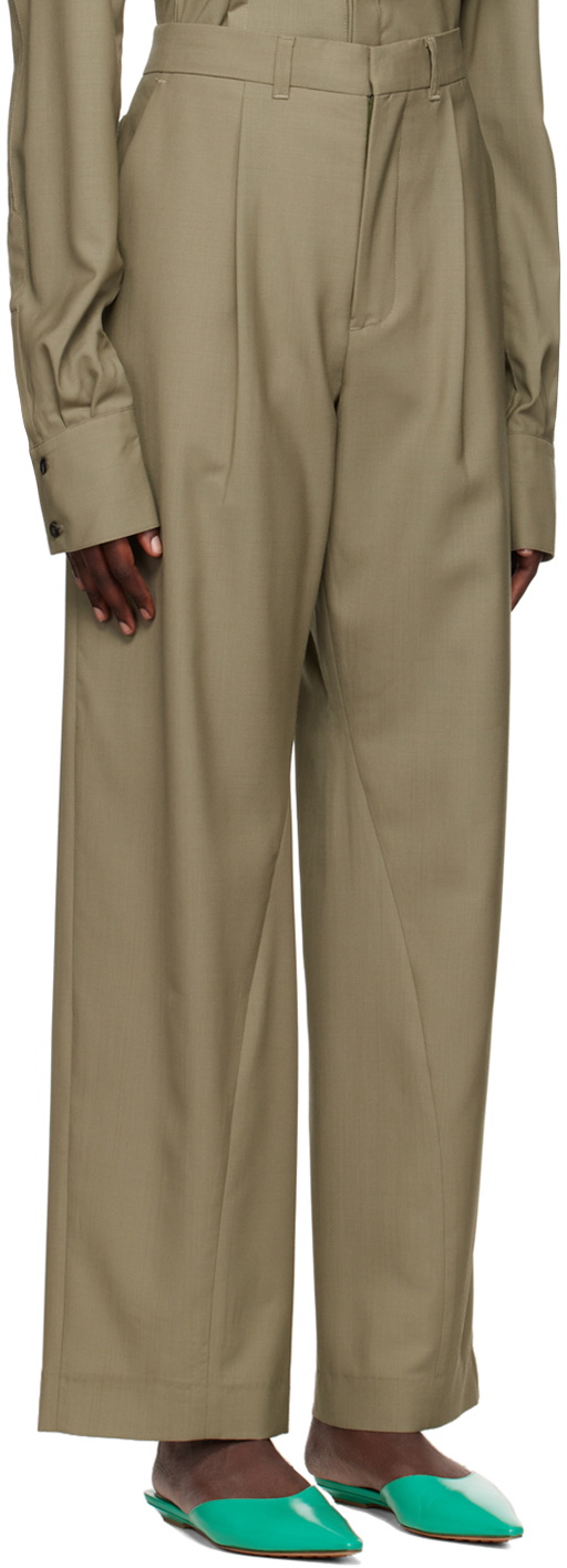 Bianca Saunders Khaki Macho Trousers