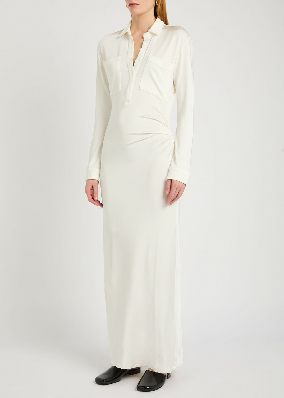 Tove Iana Jersey Maxi Shirt Dress Ivory