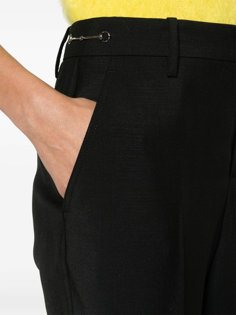 Gucci Black Horsebit Tailored Trousers