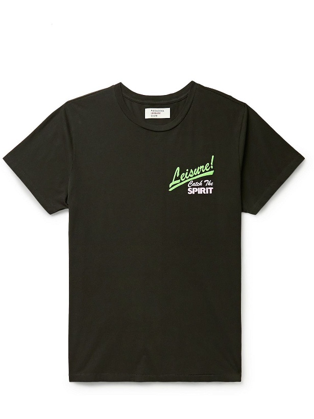 Photo: Pasadena Leisure Club - Catch the Spirit Printed Cotton-Jersey T-Shirt - Black